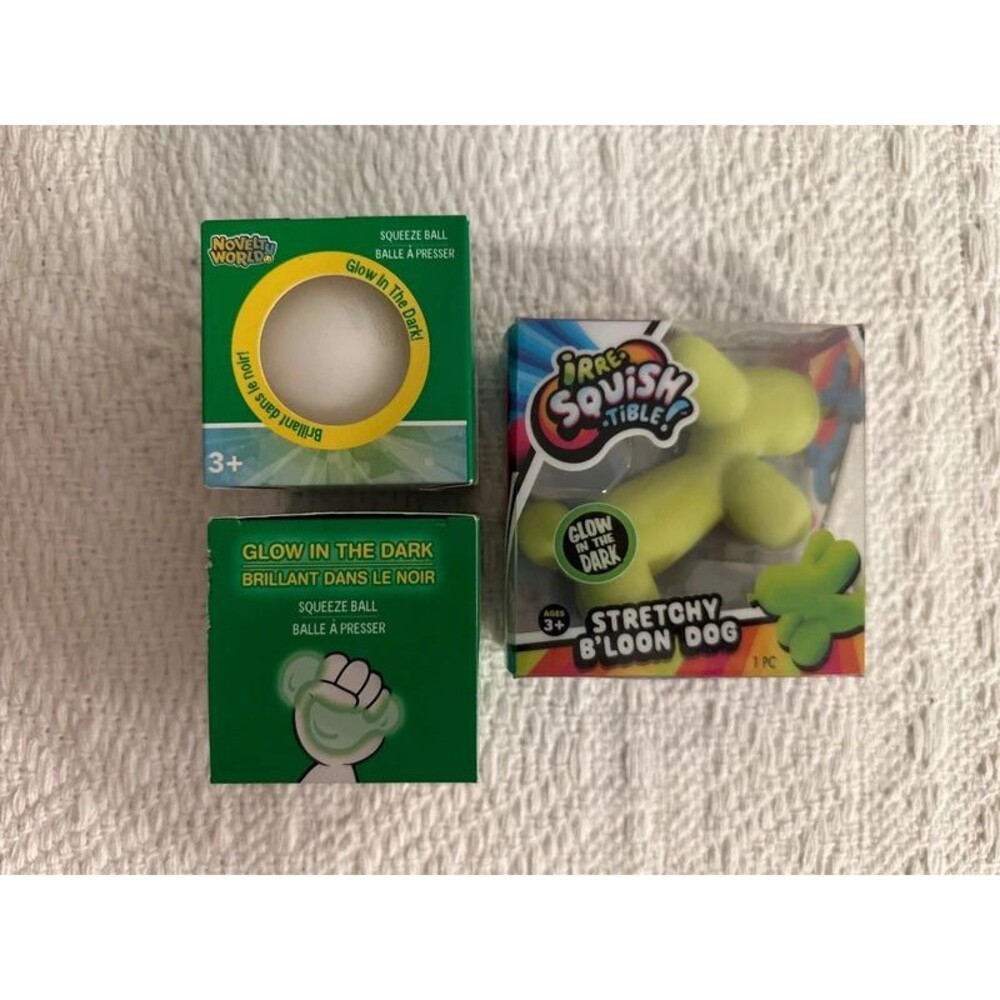 Glow In The Dark Squishy Squeeze Balls & Stretchy B’Loon Dog